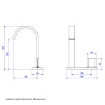 Torneira de mesa c/ chapa bica alta cromada para lavatório Polo 1191 c33 - Deca