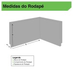 Rodapé de Poliestireno - 10cm  - Branco - Santa Luzia - metro linear